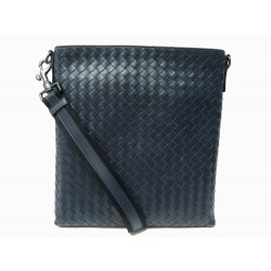 NEUF SAC BOTTEGA VENETA 276357 MESSENGER CUIR INTRECCIATO BLEU BANDOULIERE 1800€