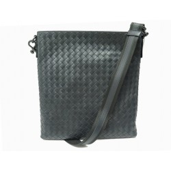 NEUF SAC BOTTEGA VENETA 276357 MESSENGER CUIR INTRECCIATO GRIS BANDOULIERE 1800€