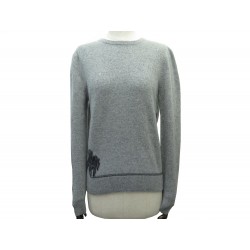 PULL OVER HERMES M 38 EN LAINE & CACHEMIRE GRIS CASHMERE WOOL SWEATER 2800€