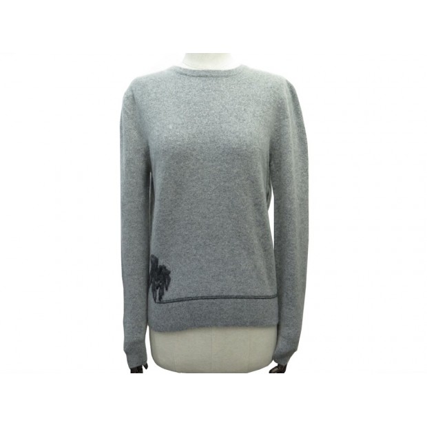 PULL OVER HERMES M 38 EN LAINE & CACHEMIRE GRIS CASHMERE WOOL SWEATER 2800€