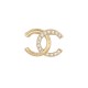 NEUF BROCHE CHANEL LOGO CC STRASS 2024 EN METAL DORE GOLDEN STEEL BROOCH 650€