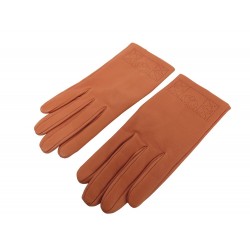 NEUF GANTS HERMES COLLIER DE CHIEN MEDOR PERFORE CUIR D'AGNEAU 6.5 GLOVES 770€