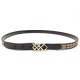 NEUF CEINTURE BURBERRY T100 HAYMARKET 20MM PEMBROKE TARTAN CUIR MARRON BELT 350€