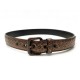 NEUF CEINTURE BOTTEGA VENETA T80 CUIR INTRECCIATO BRONZE BOUCLE METAL BELT 550€