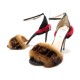 CHAUSSURES FENDI ESCARPINS LOGO FF EN FOURRURE DE VISON 39 FUR PUMP SHOES 1190€