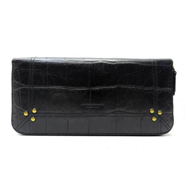 PORTEFEUILLE JEROME DREYFUSS MALCOLM CUIR VACHETTE FACON CROCO WALLET 350€