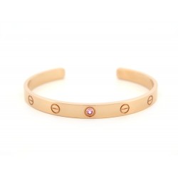 NEUF BRACELET CARTIER LOVE 1 SAPHIR ROSE JONC OUVERT OR 18K 27.6GR BANGLE 6300€