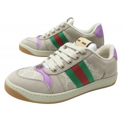 NEUF CHAUSSURES BASKETS GUCCI SCREENER BANDE WEB 677423 SNEAKERS SHOES NEW 850€