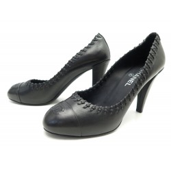 NEUF CHAUSSURES CHANEL COCO MARK G30105 41.5 ESCARPINS CUIR PUMPS SHOES 1600€