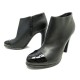 NEUF CHAUSSURES CHANEL BOTTINES LOGO CC 42 EN CUIR G29634 BOOTS SHOES 1400€