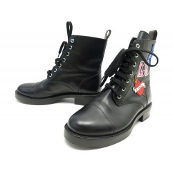 NEUF CHAUSSURES LOUIS VUITTON BOTTINES LAUREATE PATCHS LOGO COEUR 38 SHOES 1290€