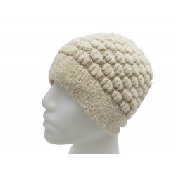 BONNET HERMES MOTIF BOUCLETTES EN CACHEMIRE & COTON TU 40-60 CASHMERE HAT 390€