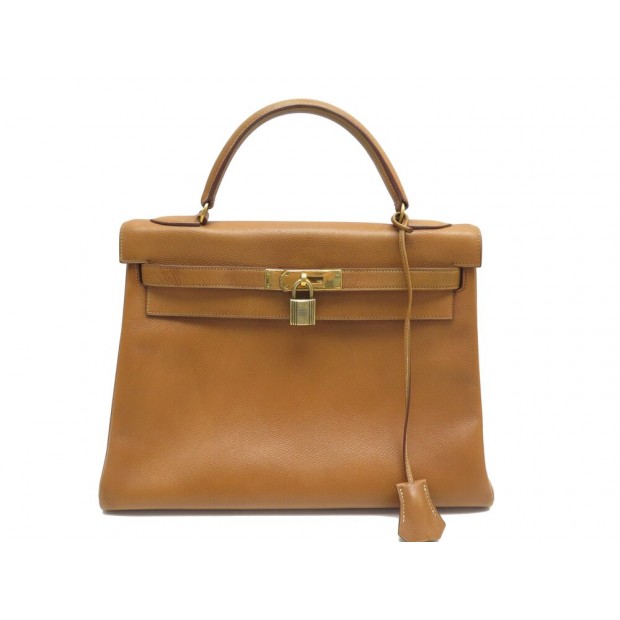 VINTAGE SAC A MAIN HERMES KELLY 32 RETOURNE 1984 EN CUIR GOLD PURSE 10000€