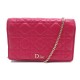 NEUF SAC A MAIN CHRISTIAN DIOR POCHETTE LADY CUIR FUSHIA BANDOULIERE BAG 2000€