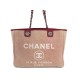 SAC A MAIN CHANEL DEAUVILLE SHOPPING 33CM CABAS TOILE ROSE TOTE HAND BAG 4300€