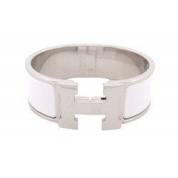 BRACELET HERMES CLIC CLAC H LARGE H300001FP31PM 19 EMAIL BLANC BOITE BANGLE 710€