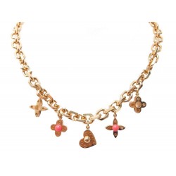 COLLIER LOUIS VUITTON HIDE & SEEK M66527 EN METAL DORE SAC CHARMS NECKLACE 650€