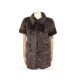 ROBE CHANEL A MANCHES COURTES 40 M FOURRURE LAPIN MARRON BROWN RABBIT FUR DRESS