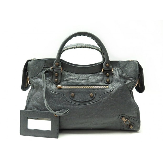 SAC A MAIN BALENCIAGA GIANT CITY 12 281770 BANDOULIERE CUIR GRIS BAG PURSE 2300€