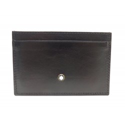 NEUF PORTE CARTES MONTBLANC 2CC EN CUIR MARRON + BOITE LEATHER CARD HOLDER 215€