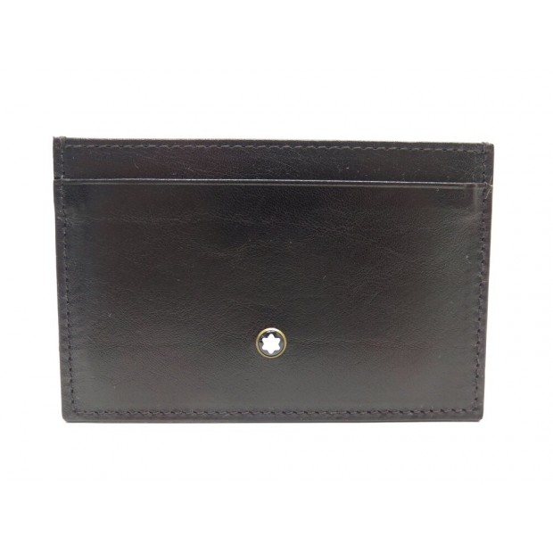 NEUF PORTE CARTES MONTBLANC 2CC EN CUIR MARRON + BOITE LEATHER CARD HOLDER 215€