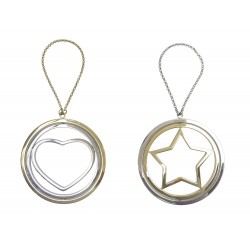 NEUF DECORATION DE NOEL CHOPARD HAPPY BOULES ETOILE & COEUR ARTICULES + BOITE