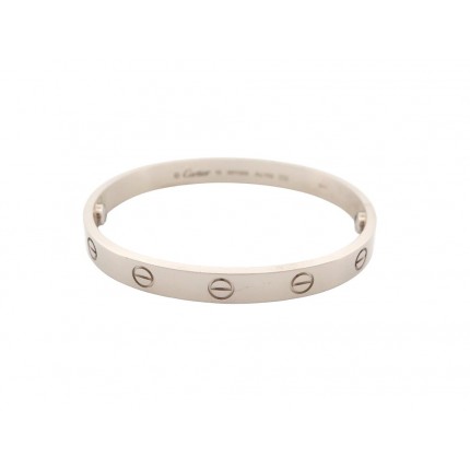 NEUF BRACELET CARTIER LOVE CRB6067617 OR BLANC GRIS 18K T 16 STRAP BANGLE 8550€