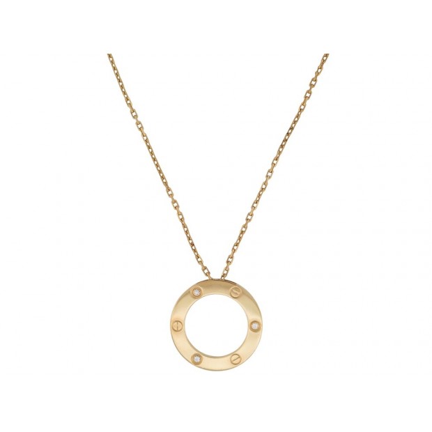 NEUF COLLIER CARTIER LOVE 3 DIAMANTS 45 EN OR JAUNE 18K GOLDEN NECKLACE 5450€