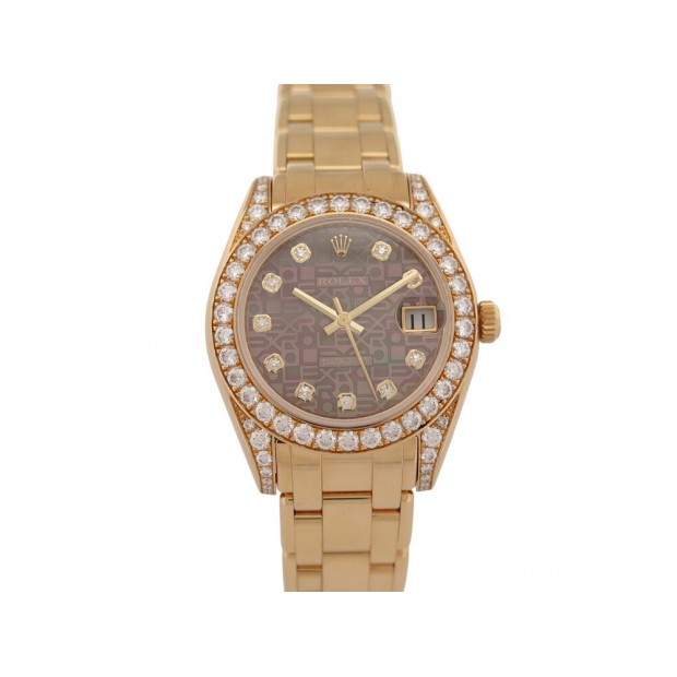 NEUF MONTRE ROLEX LADY DATEJUST PEARLMASTER 81158 34MM OR 18K AUTO WATCH 53100€