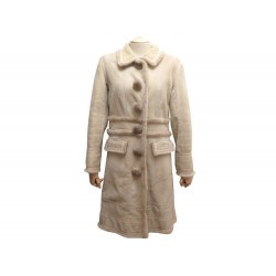 MANTEAU LOUIS VUITTON M 40 EN CUIR MOUTON RETOURNE PEAU LAINEE VISON COAT 6500€