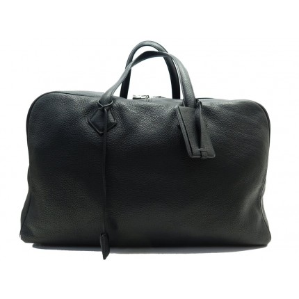 SAC DE VOYAGE A MAIN HERMES VICTORIA II 50 EN CUIR TOGO NOIR TRAVEL BAG 6500€