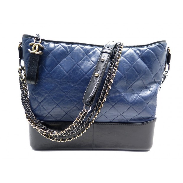 SAC A MAIN CHANEL GABRIELLE EN CUIR MATELASSE GM HOBO HANDBAG PURSE + POCHON