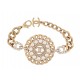 NEUF BRACELET CHANEL CHAINE GOURMETTE LOGO CC STRASS & PERLES 2020 + BOITE 1150€