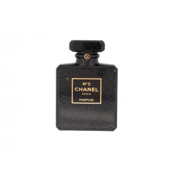 BROCHE CHANEL BOUTEILLE PARFUM NUMERO 5 EN RESINE NOIR BLACK RESIN BROOCH 800€