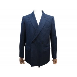 NEUF VESTE CELINE BLAZER DOUBLE BOUTONNAGE A RAYURES M 40 EN LAINE JACKET 2400€