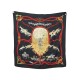 VINTAGE FOULARD HERMES LE BIEN ALLER CARRE EN SOIE NOIRE BLACK SILK SCARF 530€