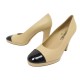 NEUF CHAUSSURES CHANEL G36410 ESCARPINS 39 CUIR BICOLORE BOITE PUMP SHOES 1200€