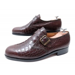 CHAUSSURES JM WESTON 581 MOCASSINS A BOUCLE 7E 42 CUIR DE CROCODILE MARRON 3900€