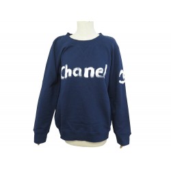 NEUF PULL SWEAT CHANEL C63121K06167 LOGO BLEU L 44 EDITION LIMITEE NOEL 2013 NEW