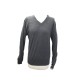 NEUF PULL HERMES COL V H547495 HOMME 48 LAINE GRIS CARBONE HAUT TOP SWEATER 570€