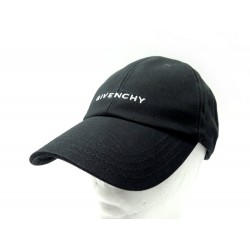 NEUF CASQUETTE GIVENCHY BPZ022P0C4 BRODEE LOGO EN COTON NOIR NEW BLACK CAP 375€