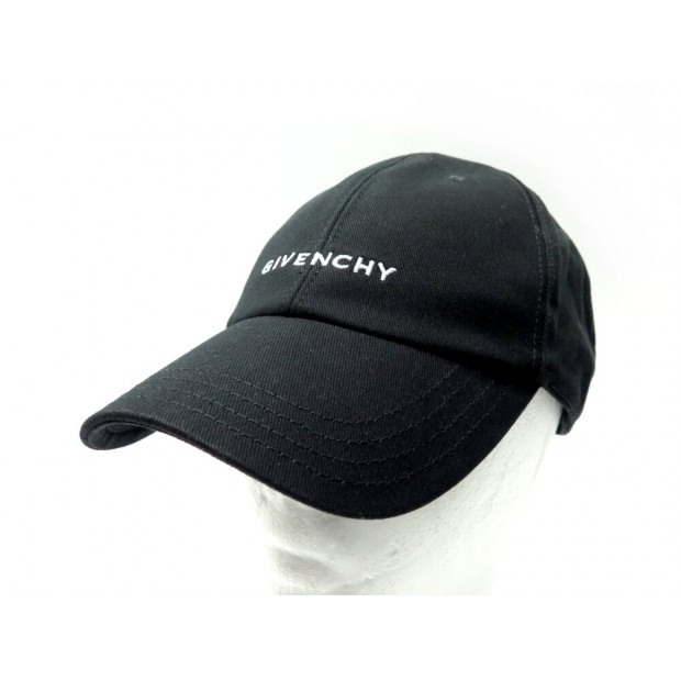 NEUF CASQUETTE GIVENCHY BPZ022P0C4 BRODEE LOGO EN COTON NOIR NEW BLACK CAP 375€