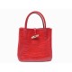 SAC A MAIN LONGCHAMP ROSEAU 2396158608 CUIR FACON CROCO ROUGE CABAS HANDBAG 500€