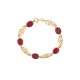 BRACELET MAILLE FILIGRANE SERTIE 5 GRENATS DE PERPIGNAN OR JAUNE 18K 10GR 1590€