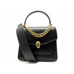 NEUF SAC A MAIN BULGARI FOREVER SERPENTI MAXI CHAINE BANDOULIERE NOIR BAG 2700€