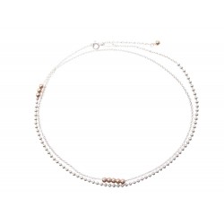 NEUF COLLIER TIFFANY & CO MAILLE BOULE PERLE EN OR ROSE 18K ARGENT 925 NECKLACE