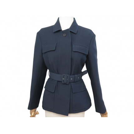 NEUF VESTE CHRISTIAN DIOR BAR CEINTUREE 041V10A1166 38 M LAINE BLEU MARINE 3600€