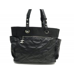 SAC A MAIN CHANEL BIARRITZ GM CABAS EN TOILE NOIRE MATELASSEE TOTE BAG 2550€