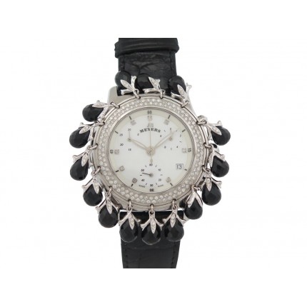 NEUF MONTRE MEYERS LADY DIAMOND MOUNA-ON 101501 36MM ACIER DIAMANTS QUARTZ 8900€