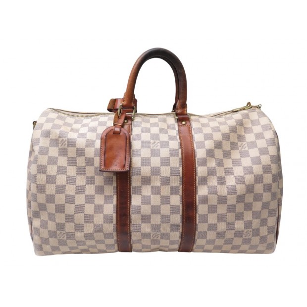 SAC DE VOYAGE LOUIS VUITTON KEEPALL 45 DAMIER AZUR N48223 BANDOULIERE BAG 2150€